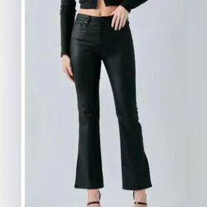 High-Rise Black Flare Pants for Women